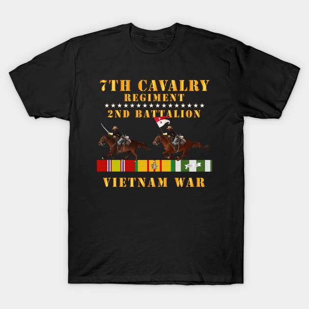 2nd Battalion,  7th Cavalry Regiment - Vietnam War wt 2 Cav Riders and VN SVC X300 T-Shirt by twix123844